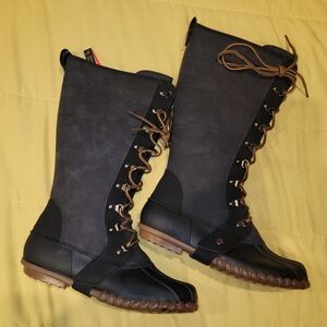 Henry Ferrera Black and Brown Winter Boots